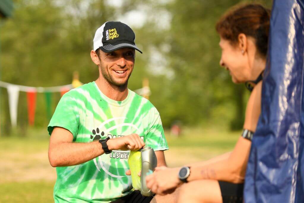 Coach working with an athlete